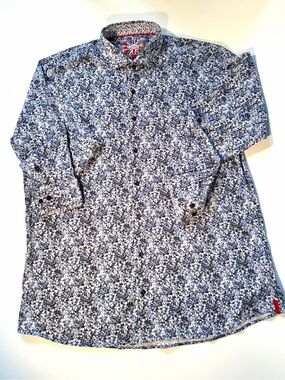 Downie  Street Couture 7 Sz XL 8 cotton stretch long sleeve collar button front